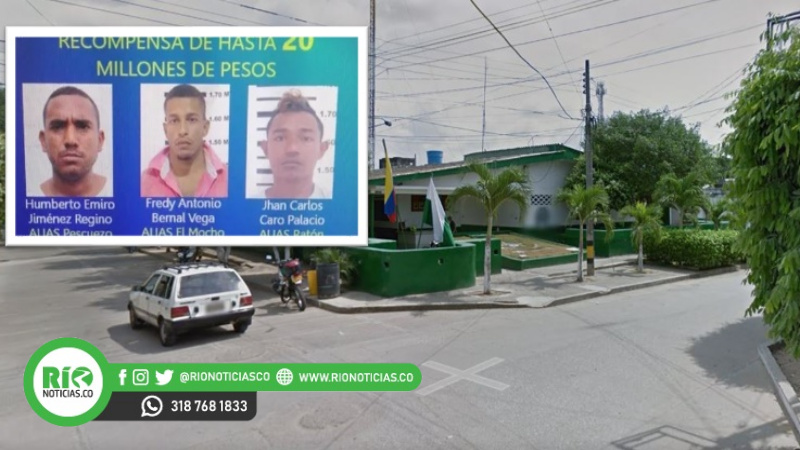 Ofrecen recompensa por recaptura de tres hombres que se fugaron de estación de Policía de Planeta Rica