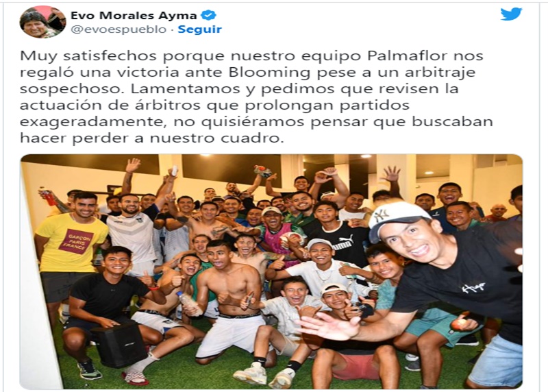 Photo of Polémica en Bolivia: Club de Evo Morales ganó partido tras 42 MINUTOS de agregado